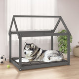 Dog Bed Grey 111x80x100 cm Solid Wood Pine 822219