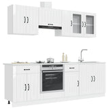 8 Piece Kitchen Cabinet Set "Lucca" High Gloss White Engineered Wood 3314833