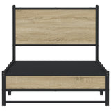 Metal Bed Frame without Mattress Sonoma Oak 90x190 cm Single 4007878