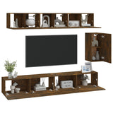 6 Piece TV Cabinet Set Smoked Oak Engineered Wood 3114619