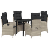 Garden Dining Set with Cushion 5 pcs Light Grey Poly Rattan 3380520