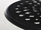 78 cm Round Garden Dining Table with Parasol Hole Antique Cast Aluminium Outdoor Table Only, Black T3398P322188