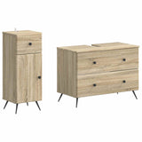 2 Piece Bathroom Cabinet Set BREDA Sonoma Oak Engineered Wood 3417722