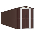 Garden Shed Dark Brown 192x772x223 cm Galvanised Steel 3147467