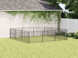 Dog Playpen 12 Panels Black Galvanised Steel 3209554