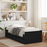 Bed Frame with Drawers without Mattress Black 90x200 cm 3207344