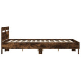 Bed Frame Smoked Oak Engineered wood Double Modern Bed Frame 3207424