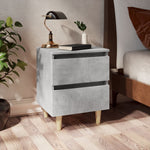 ZNTS Bed Cabinets & Solid Pinewood Legs 2 pcs Concrete Grey 40x35x50 cm 805860