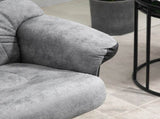 Fabric Recliner Sofa Armchair with footstool Swivel Sofa Grey T3398P328138