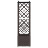 Raised Bed with Trellis and Roof Brown 125 x 40 x 138 cm PP 42032506