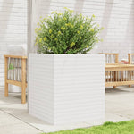 ZNTS Garden Planter White 60x60x68.5 cm Solid Wood Pine 3282470