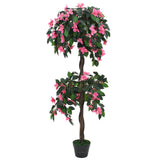 ZNTS Artificial Rhododendron Plant with Pot 155 cm Green and Pink 245951