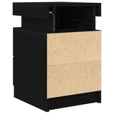 Bedside Cabinet Black Oak 35 x 39 x 55 cm Engineered wood 862178