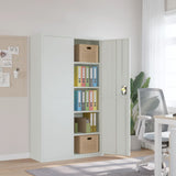 File Cabinet Light Grey 105x40x180 cm Steel 339769