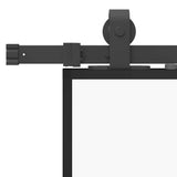 Sliding Door with Hardware Set Black 90x205 cm Tempered Glass 3375830