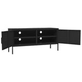 TV Cabinet Black Steel Medium Adjustable Feet TV Cabinet 336232