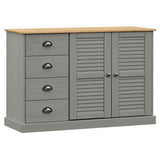Sideboard with Drawers VIGO 113x40x75 cm Grey Solid Wood Pine 353189