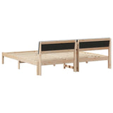 Bed frame Brown and light grey 200 x 200 cm Solid pine wood 3394348