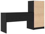 Desk with Drawer with Shelf with Storage 2 pcs Black Oak 3337330