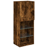 4 Piece TV Wall Units with LED Smoked Oak Engineered Wood 3216651