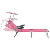 Outdoor Sunbed Pink Powder-coated steel and fabric Large 310337