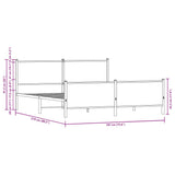 Metal Bed Frame without Mattress Sonoma Oak 183x213 cm 3301365