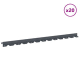 Lawn Edging 20 pcs 102 x 4 x 4 cm Steel Anthracite 8008723