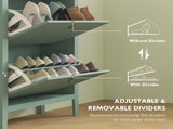 Modern Two-Drawer Shoe Cabinet - Green T3398P344853