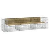 ZNTS Garden Bench Gabion Design 287x71x65.5 cm Impregnated Wood Pine 3196253