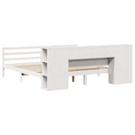 ZNTS Bookcase Bed without Mattress White 180x200 cm Super King Solid Wood Pine 3321859