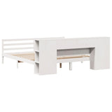 ZNTS Bookcase Bed without Mattress White 180x200 cm Super King Solid Wood Pine 3321859