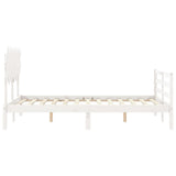 Bed Frame without Mattress White 120x200 cm Solid Wood 3195282