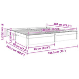 Bed Frame Wax Brown 180 x 200 cm Solid Pine Wood 864025