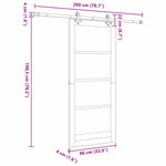 Sliding Door White 86 x 198.5 cm Solid pine wood and steel 3333595