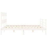 Bed Frame without Mattress White 160x200 cm Solid Wood 3195102