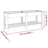 Garden Raised Bed with Shelf Grey 175x50x75 cm WPC 362572