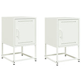 ZNTS Bedside Cabinets 2 pcs White 36x39x60.5 cm Steel 846457