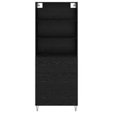 Highboard with Drawer 2 pcs Black Oak Engineered Wood 3416154