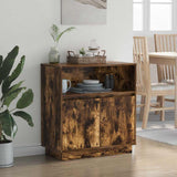 LED Sideboard Smoked Oak 71 x 34.5 x 75 cm Engineered Wood 869654