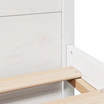 Bed Frame without Mattress White 150x200 cm King Size Solid Wood Pine 3301691