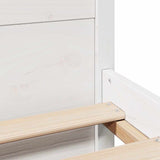 Bed Frame without Mattress White 150x200 cm King Size Solid Wood Pine 3301691