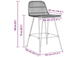 Bar Stool 2 pcs Black 44 x 55 x 109 cm Rattan and Steel 42033211