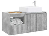 Bathroom Furniture Set 2 pcs Concrete Grey Engineered Wood 3404047