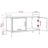 TV Cabinet 79.5 x 33 x 50 cm Artisan Oak Engineered Wood 8013733