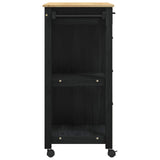 Kitchen Trolley MONZA Black 84 x 40 x 88.5 cm Solid Pine Wood 42027043