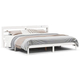 Bed Frame without Mattress White 200x200 cm Solid Wood Pine 3306550