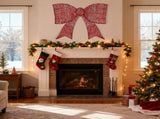Pre-lit Outdoor Giant Bowknot Christmas Decoration, Lighted Metal Frame with 124 Warm White LED 65416692