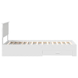 Bed Frame with Headboard White 90 x 200 cm Engineered Wood 3410940