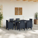 Garden Dining Set 7 pcs Anthracite Polt rattan 3378556