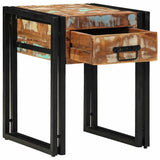 End Table with Drawer 40 x 40 x 50 cm Solid Reclaim Wood 4016713